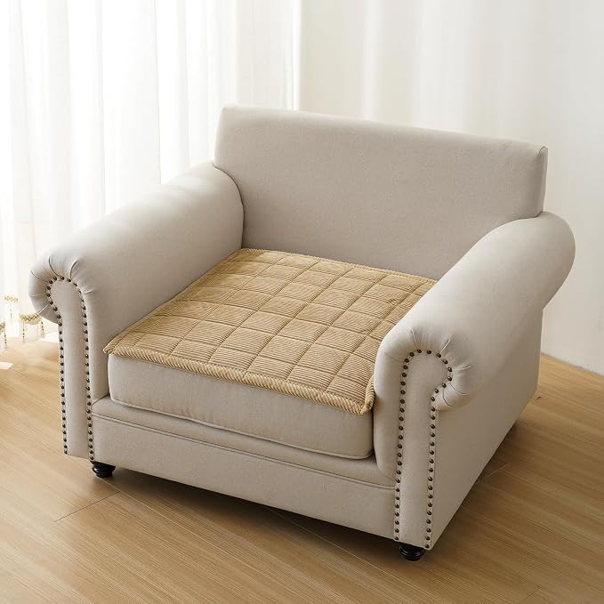 Couch Covers for Dogs Washable, Non Slip Couch Covers for Loveseat Sofa Pet Friendly, Soft Fuzzy Sofa Covers for Pet, Dog Couch Cover Furniture Protector(1PC,Light Brown,27.6"x27.6")