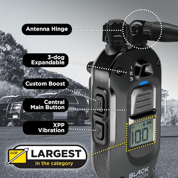 Dogtra 1900X Black Edition E-Collar - 1 Mile Range, Dogs 45 lbs+, IPX9K Waterproof, 100 Stimulation Levels, Vibration, Tone, Rechargeable - Ideal for Dog Owners and Professional Trainers