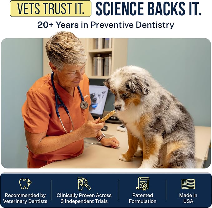 Tartar Shield® Soft Rawhide Dental Chews for Small Dogs | VOHC Accepted | Reduces Tartar, Controls Plaque & Freshens Breath | Vet Recommended | Bacon Flavor | USA Made | 12 Count