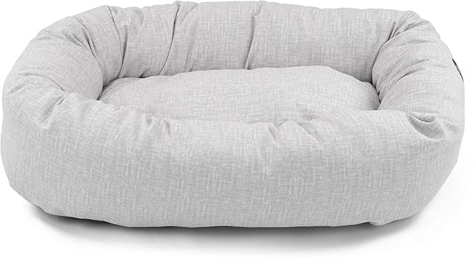 Majestic Pet 52 Inch Bagel Calming Dog Bed Washable – Cozy Soft Round Dog Bed with Spine Support for Dogs to Rest Their Head - Fluffy Donut Puppy Mat 52x35x11 (Inch) X-Large – Gray