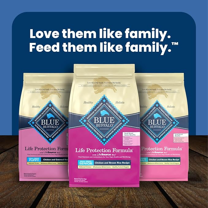 Blue Buffalo Life Protection Formula Chicken & Brown Rice Small Breed Senior Dry Dog Food Supports Immunity With Antioxidant-Rich LifeSource Bits, Promotes Healthy Muscles, Skin & Coat Health, 15 lbs.