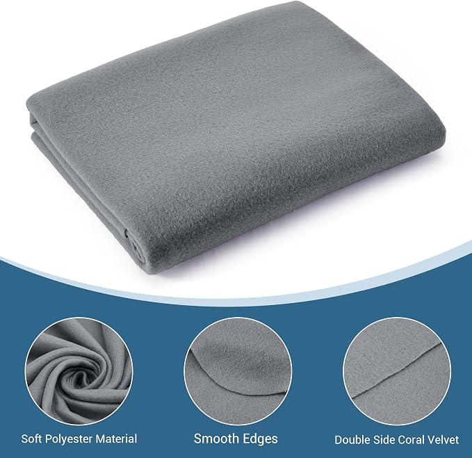 CULVE 24 Pack Fleece Throw Blanket 50x60 - Soft Lightweight Blankets in Bulk for Wedding, Gifts Pet Home Bed Sofa Couch Office Travel(Gray)