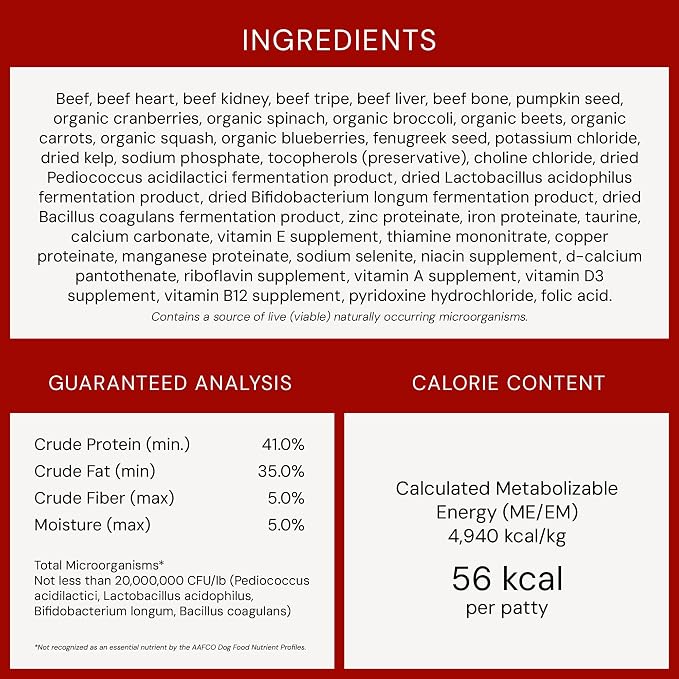 Stella & Chewy's Freeze-Dried Raw Dinner Patties - Beef Recipe - High Protein Grain-Free Puppy & Dog Food - Perfect For Picky Eaters - 14 oz