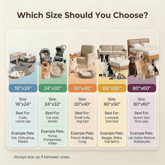 PJYuCien Dog Blanket for Dogs, Puppies and Pets, Lightweight & Portable Fluffy Fleece Throw, Super Soft Plush Cat Blanket for Couch/Car Seat/Furniture, Machine Washable, 60"x80", Beige