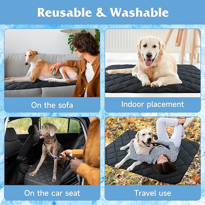 60"x40" Dog Cooling Mat, Washable Cooling Mat for Dogs, Soft Blanket for Dogs and Cats, Large