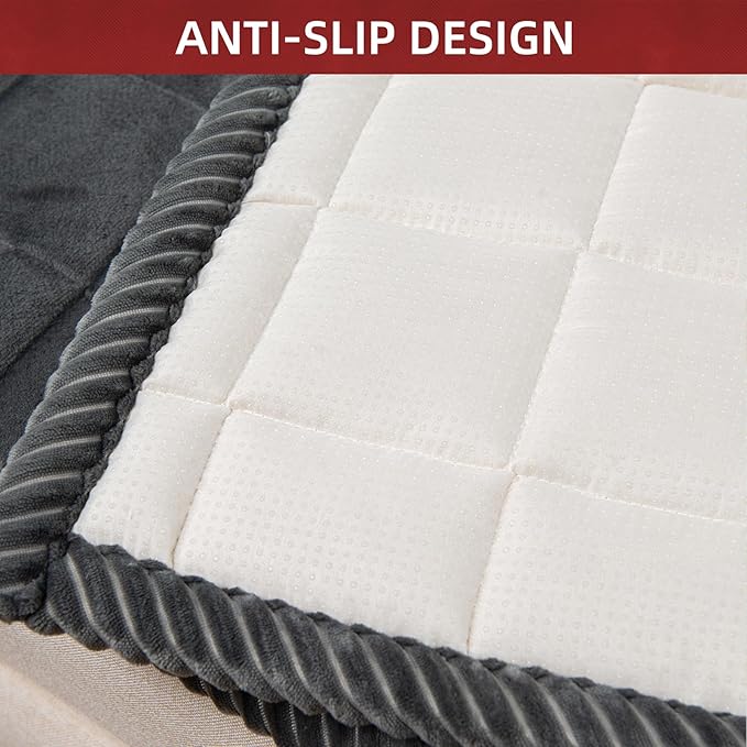 Couch Cover for Dogs Washable Pet Bed Fuzzy Pet Couch Covers Nonslip Couch Slipcover for Dogs, Kids, Pets Friendly Sofa Cover Loveseat Covers (Dark Gray, 21''x70''/Rectangular)