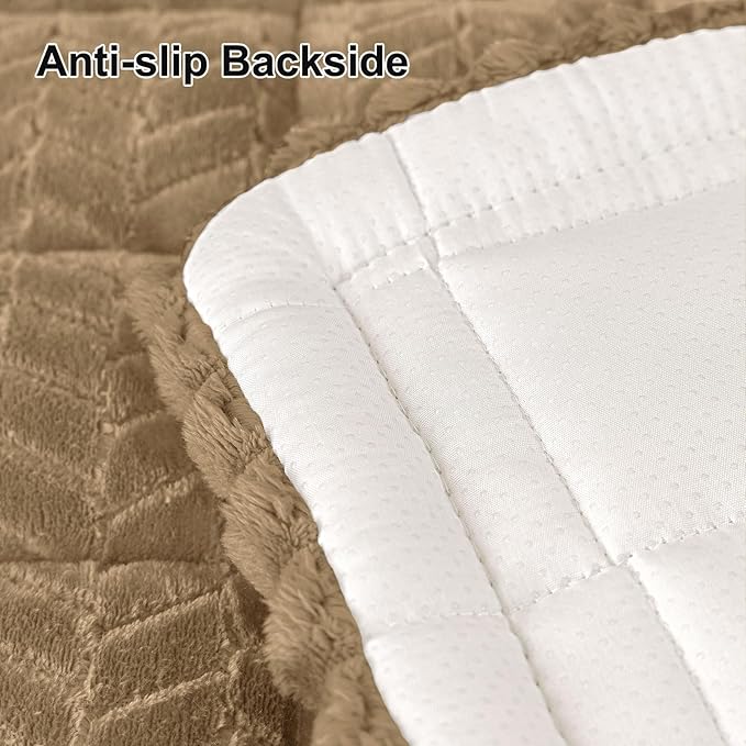 Smiry Couch Cover for Dogs, Non Slip Fuzzy Pet Sofa Covers Washable for 3 Cushion Couch, Soft Thick Furniture Protector for Cats Dogs, Against Fur, Dirt, Scratch Resistant (Mocha Brown, 27.6"x70.9")