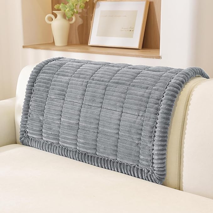 OstepDecor Couch Cover for Dogs, Washable Non Slip Sofa Cover for Pets, Soft Couch Covers for Sofa, Loveseat and Sectional, Furniture Protector Against Pet Hair & Scratches (35.4" x 35.4", Blue Grey)