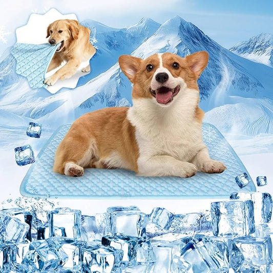 Dog Cooling Mat Thicken Cooling Mat for Dogs Self Cooling Chew Proof Dog Bed Mats Non-Slip Dog Bed Mats (Q-Max>0.5) for Indoor & Outdoor Car Seats