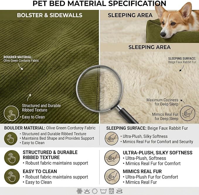 Small Dog Bed for Small Dogs, Cat Beds for Indoor Cats Washable, Orthopedic Dog Bed, Soft Warming Calming Sleeping Puppy Bed Durable Pet Bed with Anti-Slip Bottom 20 Inches