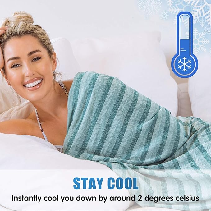 Ailemei Direct Cooling Blanket for Hot Sleepers,Double Sided Cold Effect,King Size Lightweight Breathable Summer Blankets for Bed,Transfer Heat to Keep Body Cool for Night Sweats,108"x90"