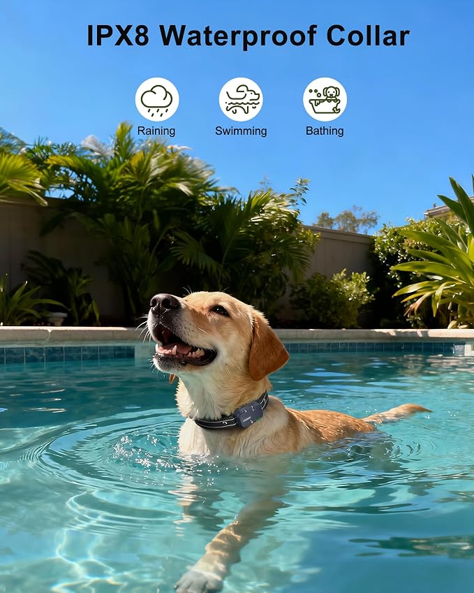 Dog Shock Collar - 4500FT Dog Training Collar with Remote, IPX8 Waterproof Electric Dog Collar with 4 Training Modes, Security Lock, Rechargeable eCollar for 10-120lbs Dogs(Dark Blue 1 Pack)