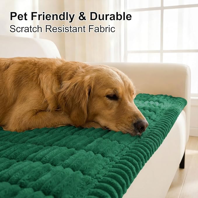 Smiry Couch Cover for Dogs, Non Slip Washable Sofa Protector for Pets, Soft Furniture Cover for Pet, Stylish Sofa Covers, Cozy Protect Against Fur, Dirt & Everyday Messes (Turquoise, 27.6" x 82.7")