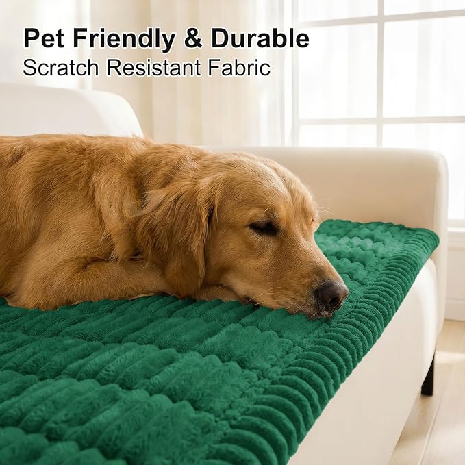 Smiry Couch Cover for Dogs, Non Slip Washable Sofa Protector for Pets, Soft Furniture Cover for Pet, Stylish Sofa Covers, Cozy Protect Against Fur, Dirt & Everyday Messes (Turquoise, 27.6" x 59")