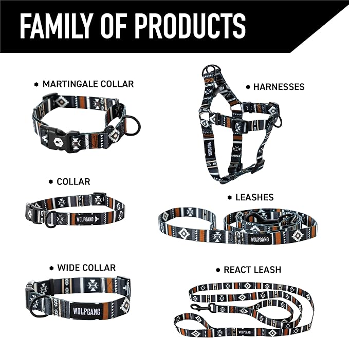 Wolfgang Heavy Duty, Adjustable Dog Collar with Quick Release Nylon Buckle for Walking & Training, NewMoon Print, Small