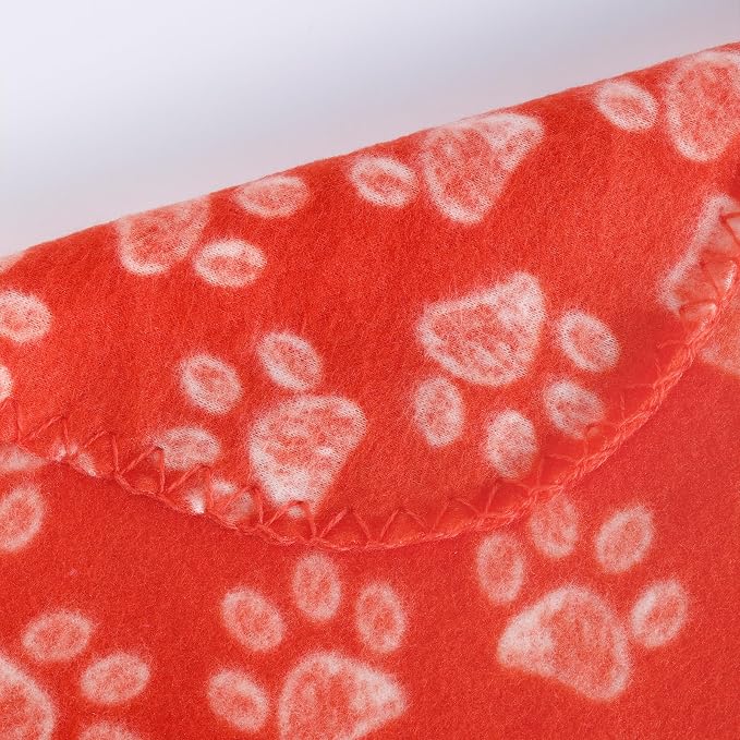 CAI TENG 3 Pack Pet Blankets for Small Dogs Dog Blanket Cat 21x30 Inch Soft Pet Fleece Blanket Warm Puppy Essentials for Bed Cute Paw Printed Throw Dog Red