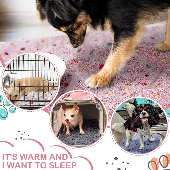 Reginary 4 Pcs Waterproof Guinea Pig Blankets Washable Small Animal Fleece Bedding Absorbent Guinea Pig Cage Liners Reusable Training Pee Pad Pet Sleep Mat for Hamster(Colorful Dot,35 x 24 Inch)
