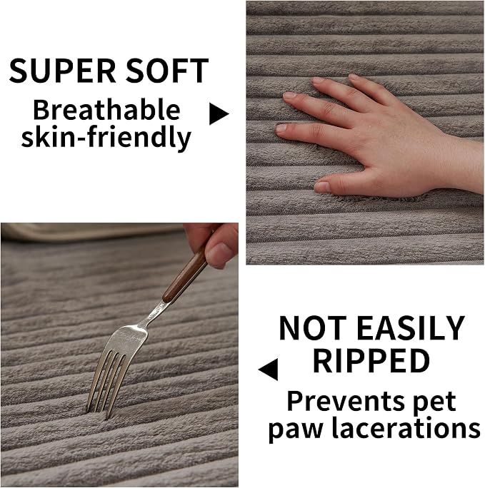 HAOMAIJIA Waterproof Couch Cover for Dogs Washable,Faux Fur Pet Couch Covers for Sofa,Soft Dog Bed Cover Non-Slip Couch Covers for 3 Cushion Couch Sofa Pet Friendly (Grey, 35" x 74")