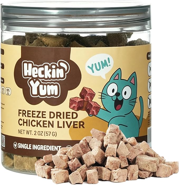 Freeze-Dried Chicken Liver Dog|Cat Treats|Single Ingredient|High Protein Healthy Pet Food Toppers|Training Snacks,2oz