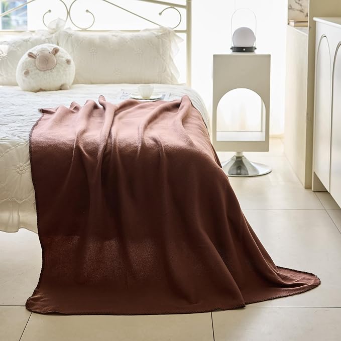 CAI TENG Fleece Blanket Blankets Bulk Pack of 6 Cozy Fleece Throw Blankets 50x60 Warm Soft Lightweight Breathable Pet-Friendly for Bed Sofa Kids Wedding Gifts Camping Luxury Chocolate Brown