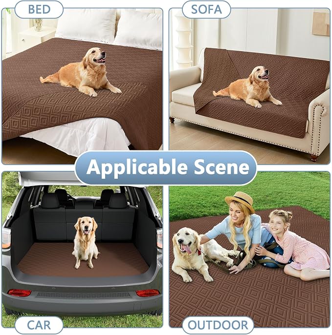 hyha Waterproof Dog Blanket, Soft Dog Bed Cover Pet Blankets, Waterproof Sofa Couch Cover for Dogs Washable, Reversible Pet Couch Covers for Sofa Furniture (30x70 Inch, Brown/Brown)