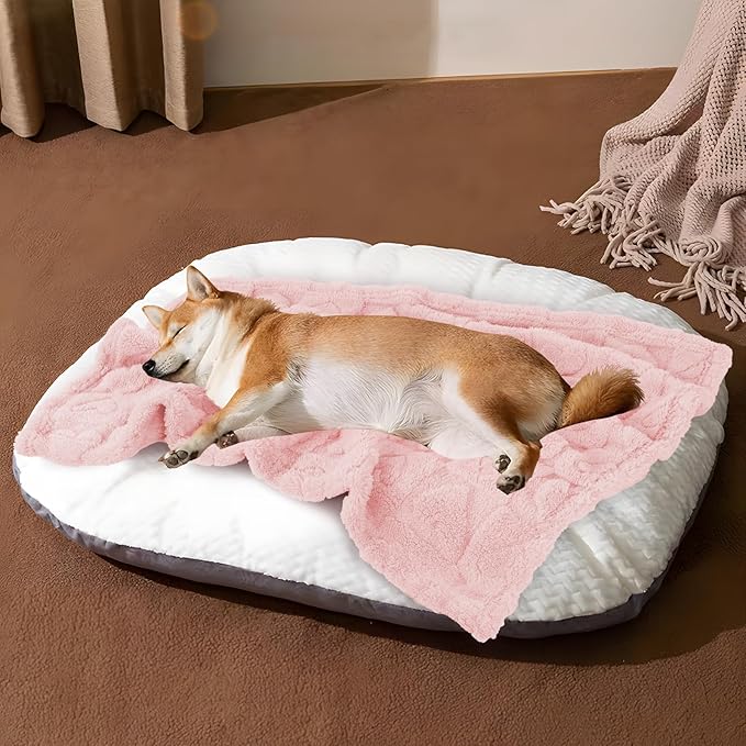 MACEVIA Dog Blankets for Medium Dogs Small Dogs Washable Pet Cat Puppy Blanket for Couch Sofa Bed Soft Fluffy Fleece Heart Throw for Pet Kitten Doggy (29x40 Inch, Light Pink) | Warm Soft Washable Pet Bed Cover, Fuzzy Puppy Pets Blanket for Dogs and Cat...