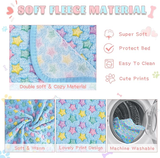 8 Pack Guinea Pig Cage Liner, Washable Guinea Pig Fleece Blankets Bedding Accessories, Flannel Throw Warm Sleep Mat, Pet Pee Pads for Small Animal Hamster Rabbit Puppy Cat (Light Color, 26x14 Inch)