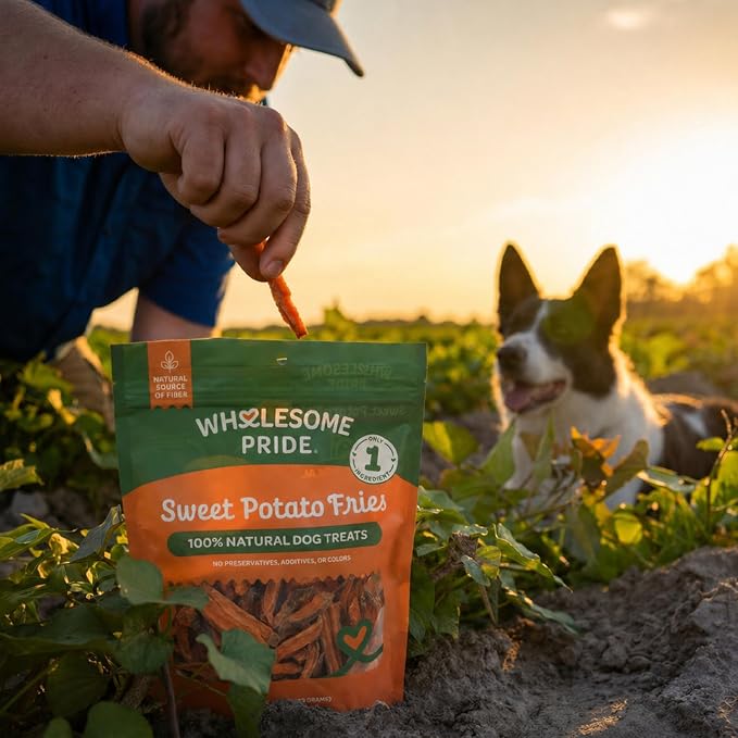 Wholesome Pride Healthy Sweet Potato Fries – Sensitive Stomach Dog Treats, No Preservatives, Single-Ingredient, No Grain, 16 oz