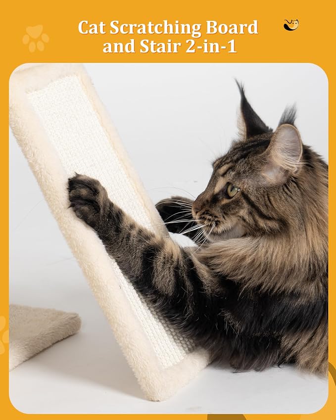 Aechonow Small Cat Tree Tower for Large Cat, Cat Bed House with Large Perch for Adult Cats, 20x16.5 Inch Big Platform for Indoor with Super Cozy Soft Mat, Large Cat Condo with Scratching Post, Beige