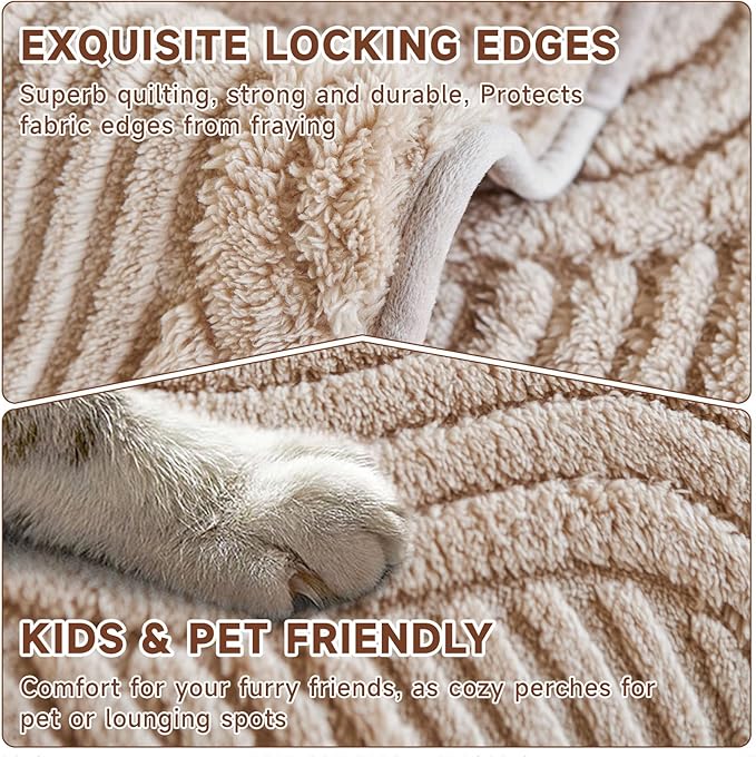OTOB Couch Covers for 3 Cushion Couch Sofa Pet Friendly, Washable Plush Sofa Slipcovers Furniture Protector, Non Slip All Season Soft Fuzzy Pet Couch Cover, 1 Piece(Coffee, 27.6"x82.7")