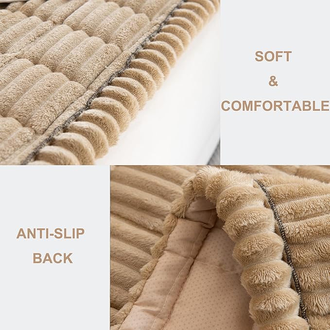 Mivnue Pet Couch Cover, Couch Covers for Dogs, Washable Dog Sofa Covers Couch Protector, Fuzzy Non Slip Couch Slipcover Pet Friendly (Brown, 27.6" x 70.9")