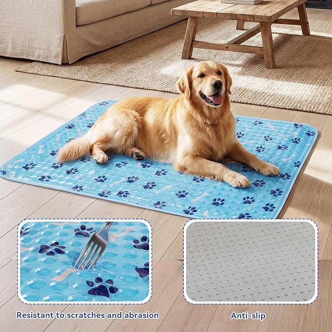 Pet Cooling Gel Pad with Patent Technology, 36in Dog Cooling Mat for Summer, Self Cooling Mat for Large/Medium/Small Dogs, Non-Slip Waterproof Durable Mat for Dog Beds, Car, Indoor & Outdoor Use