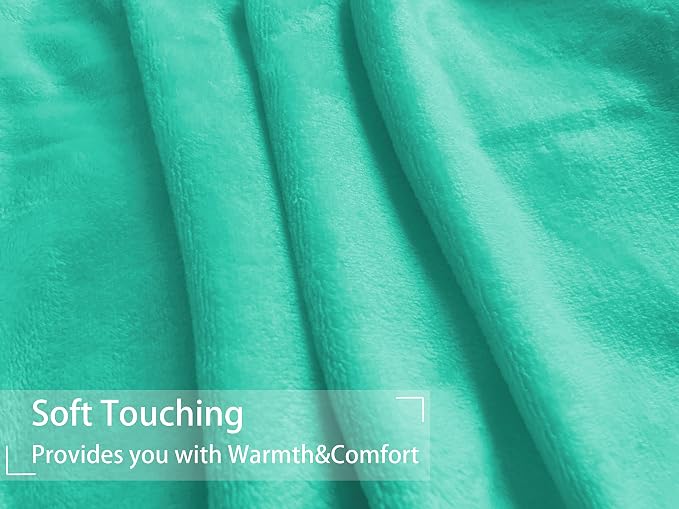 iMaylex Soft Puppy Flannel Fleece Blanket for Pet Dog Cat, Plush Microfiber, Cozy and Lightweight, Teal Blue, Pet, 19 x 27 inch (50 x 70 cm)