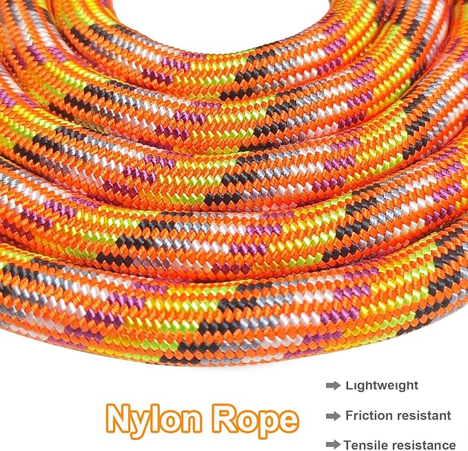 MayPaw Heavy Duty Rope Dog Leash, 3/4/5/6/7/8/10/12/15 FT Nylon Pet Leash, Soft Padded Handle Thick Lead Leashes for Large Medium Dogs (Colorful, 1/2" * 6')