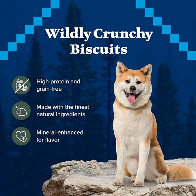 Blue Buffalo Wilderness Trail Treats High Protein Grain Free Dog Biscuits Crunchy Dog Treats, Duck Recipe, 36-oz Box, (Pack of 3)