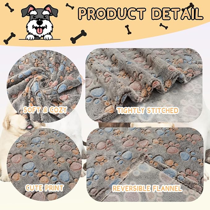 Rezutan 1 Pack 3 Blankets for Dogs, Dog Blanket for Large & Medium Pet Cat, Premium Soft Fluffy Suitable for Dog Kennels & Beds, Sofas, Gifts Puppy Essentials, 41x31inch, Tan