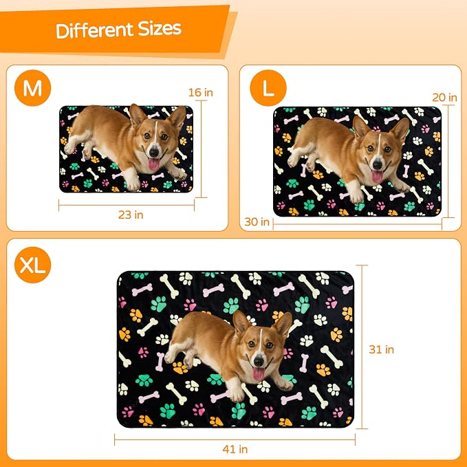 1 Pack 3 Blankets Premium Soft Fluffy Pet Flannel Blanket,Paw Printed Throw for Dogs, Cats and Puppies (Paw Bone Set, 23×16 inch, Pack of 3)