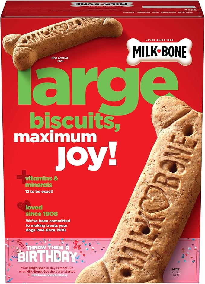 Milk-Bone Original Dog Treats Biscuits for Large Dogs (Packaging May Vary), 24 Ounces (Pack of 2)
