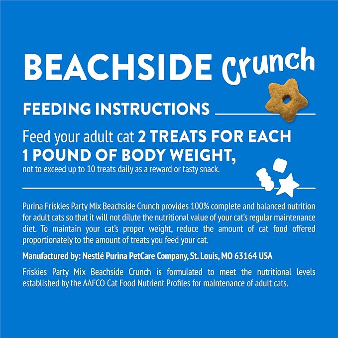 Purina Friskies Cat Treats, Party Mix Beachside Crunch - (Pack of 6) 6 oz. Pouches