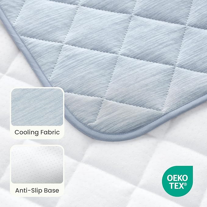 COZY KISS Dog Cooling Mat 32"x44" Q-Max>0.4, Waterproof Pet Cooling Pad, Leakproof & Non-Slip Dog Bed Cover, Washable Cooling Blanket for Medium Dogs, Crate, Sofa, Floor(Blue)