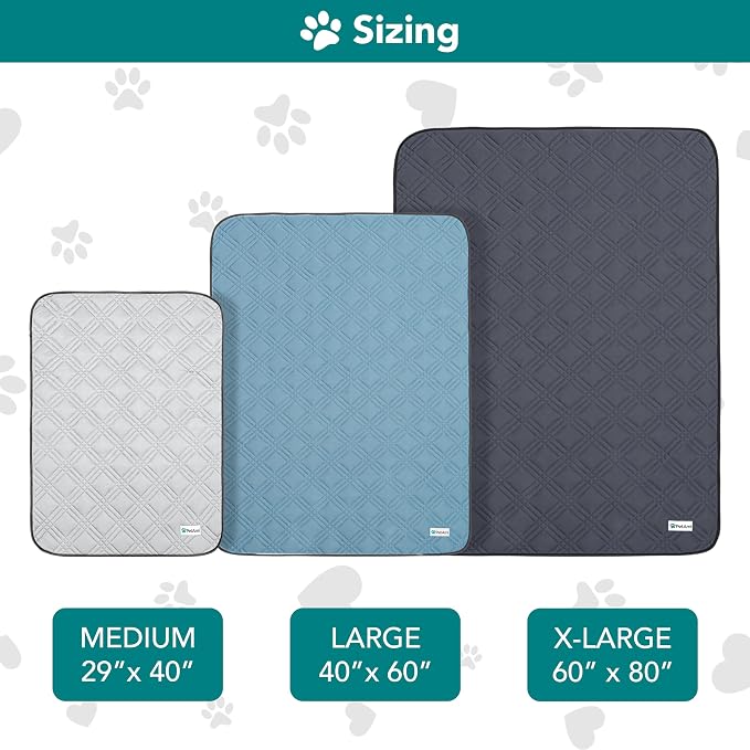 PetAmi Dog Cooling Mat, Waterproof Self Cooling Dog Pad with Non-Slip Backing, Q-Max >4.0 Pet Cooling Mat for Crate, Couch, Kennel & Car, Indoor Outdoor Summer Use, Grey, 29x40
