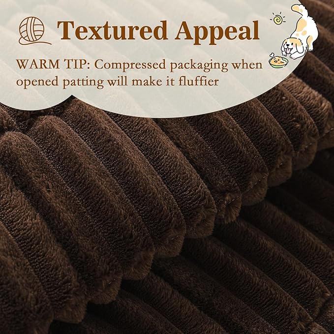 MYSKY HOME Couch Covers for 3-4 Cushion Sofa Pet Friendly, Couch Cover for Dogs, Sofa Covers for Pets Washable, Soft Non-Slip Sofa Slipcovers Furniture Protector Covers, Chococlate, 27.6" x 82.7"