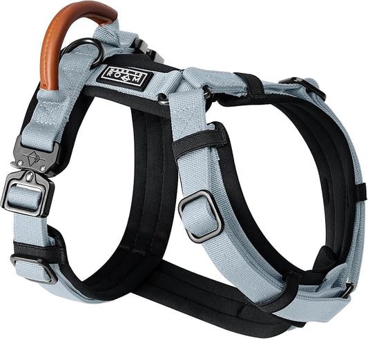 MADE TO ROAM Premium Explorer Harness - Y-Shaped Dog Harness with Adjustable Durable Nylon, Soft Padding, Metal Buckles and Leather Handle for Small, Medium, Large Dogs (Alaska Daybreak, Size 3)