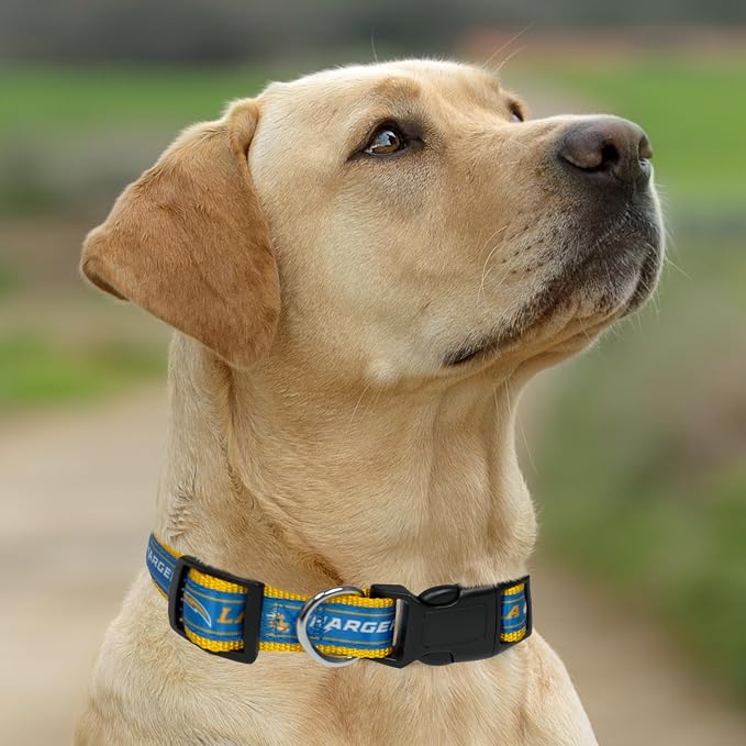 Pets First NFL Los Angeles Chargers Licensed PET COLLAR, Small - Heavy-Duty, Strong, and Durable Dog Collar. Available in 31 Football Teams and 4 Sizes