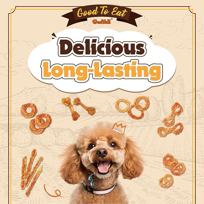 Gootoe Turkey Tendons for Dogs – All-Natural, Hypoallergenic Dog Treats, Rawhide Alternative, Long Lasting Puppy Chews, Healthy Dog Treats for Small Breeds, Strips, 1 lb (Pack of 2)
