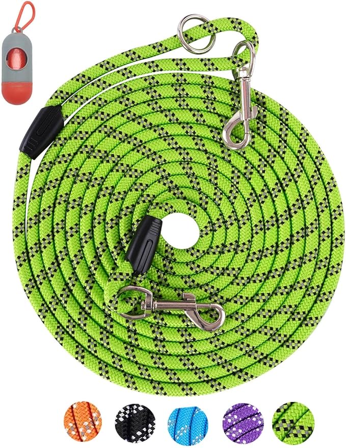 Long Dog Leash for Training - 10FT/16FT/30FT/50FT/100FT, Reflective, Heavy Duty for Large, Medium, Small Dogs - Walking, Playing, Camping, Yard