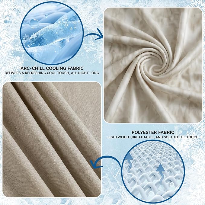 Guohaoi Cooling Throw Blanket for Hot Sleepers, Twin Size 50''×70'' Lightweight Breathable Summer Bed Blanket for Couch, Arc-Chill Q-Max >0.5 Cool Fiber, Lightweight Blanket Light Grey