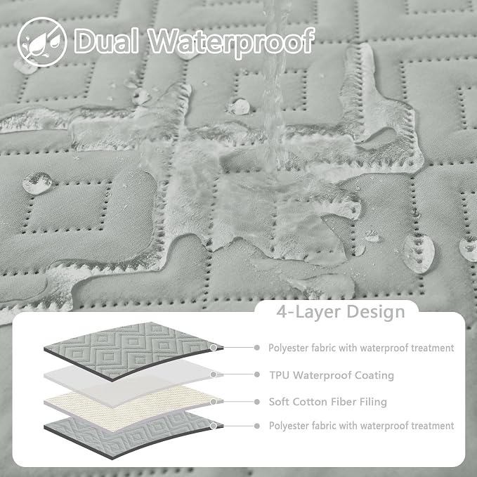 hyha Waterproof Dog Blanket, Soft Dog Bed Cover Pet Blankets, Waterproof Sofa Couch Cover for Dogs Washable, Reversible Pet Couch Covers for Sofa Furniture (82x102 Inch, Grey/Grey)