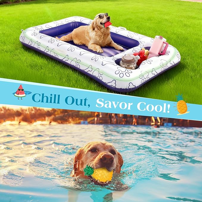 Pawaboo Pet Teether Cooling Chew Toys, Freezable Teething Toy for Puppies, Watermelon and Pineapple Shape Freeze Interactive Toys in Summer, Frozen Dog Treat Training Tools for Small and Medium Dogs