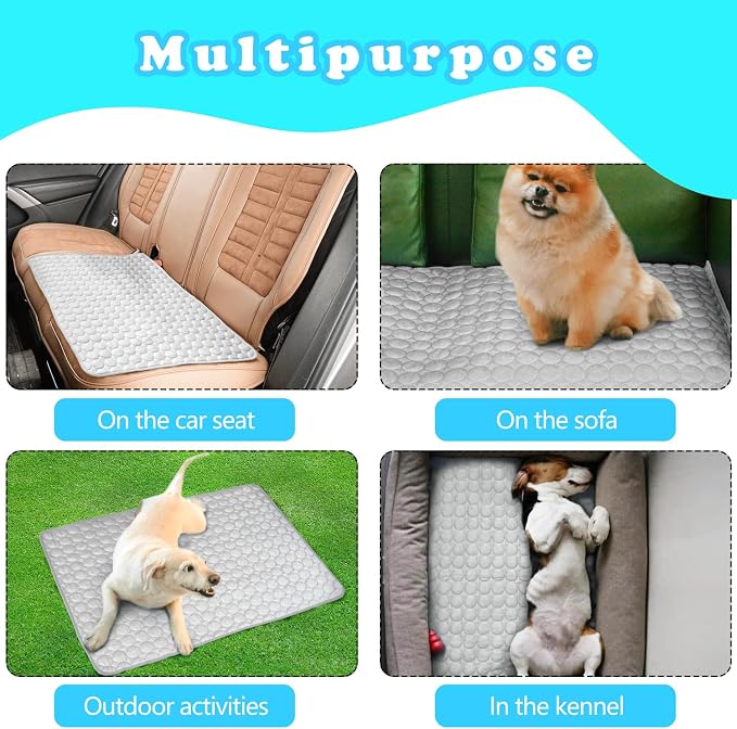 Dog Cooling Mat for Dogs, Pet Cooling Pad Bed for Dog Easy Washable for All Types of Pets and Perfect for Both Indoor and Outdoor Use, Including Car Seats 28" x 22"